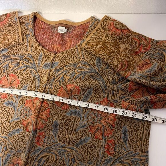 Peruvian Connection Floral Jacquard Cardigan Jacket 100% Pima Cotton Size XL - Picture 9 of 9
